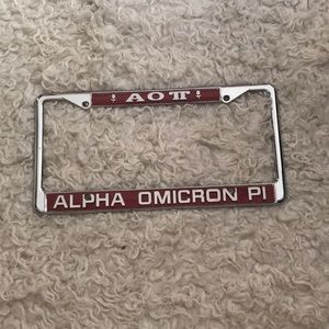 Alpha Omicron Pi AOII metal car license plate NWOT